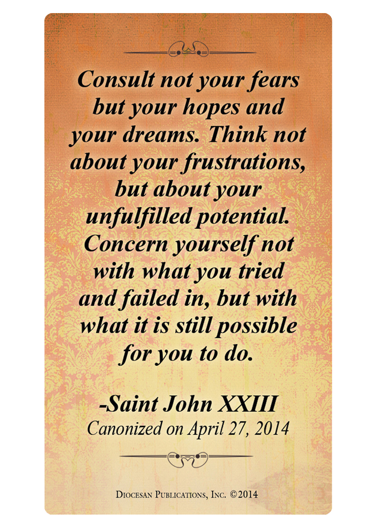Saint John XXIII Prayer Card