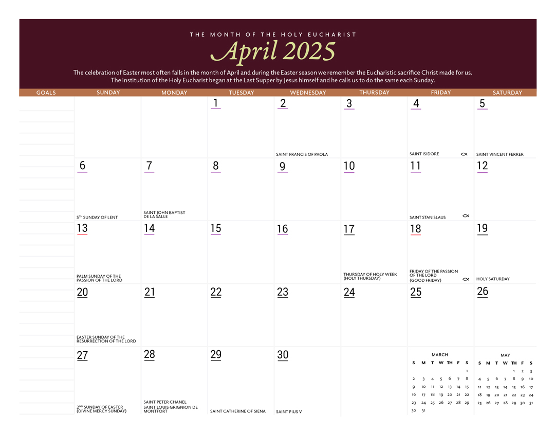 2025 Catholic Wall Calendar - Image 4