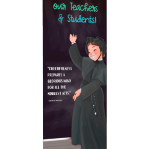 Cheerfulness - St. Elizabeth Ann Seton<br>by Happy Saint Art <br>Back to School Banner