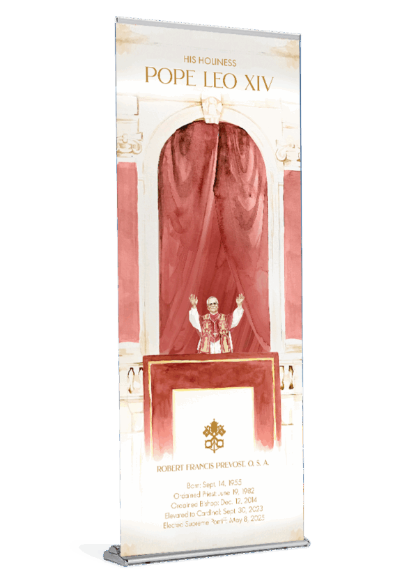 New Pope on Balcony – Watercolor - Banner