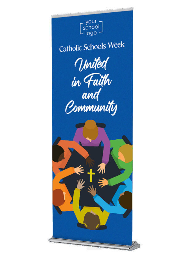 Catholic Schools Week Cross Banner<br>Customizable