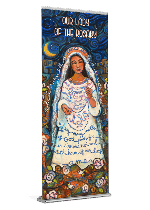 Our Lady of the Rosary<br> Hail Mary<br >by Catholic Artist Jen Norton
