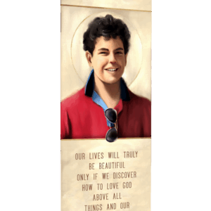 Blessed Carlo Acutis <br>by Catholic Artist The Living Heart Co <br>Banner