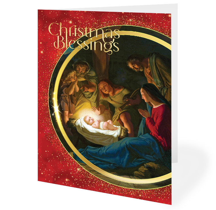 Christmas Blessings - Red - Card
