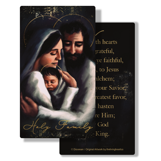 Holy Family Portrait - Prayer Card- The Living Heart Co