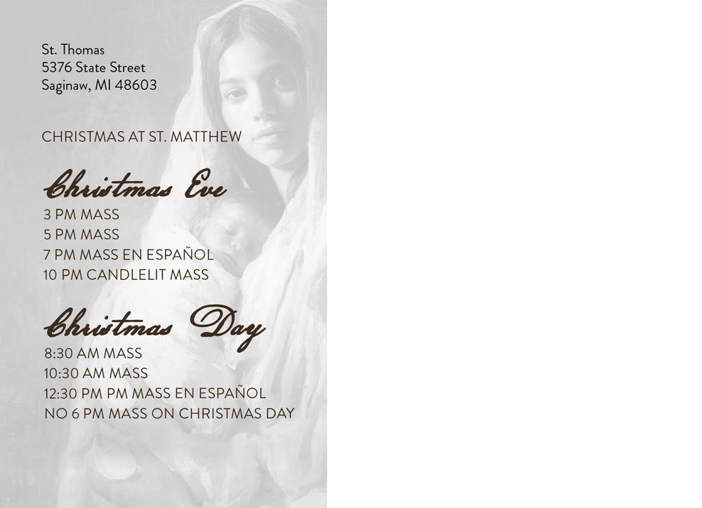 Silent Night with Mary and Child - Bilingual - Postcard - Image 2