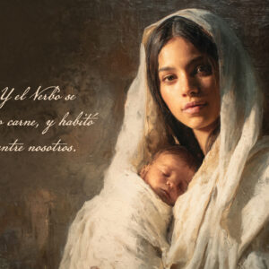 Silent Night with Mary and Child - Spanish - Postcard