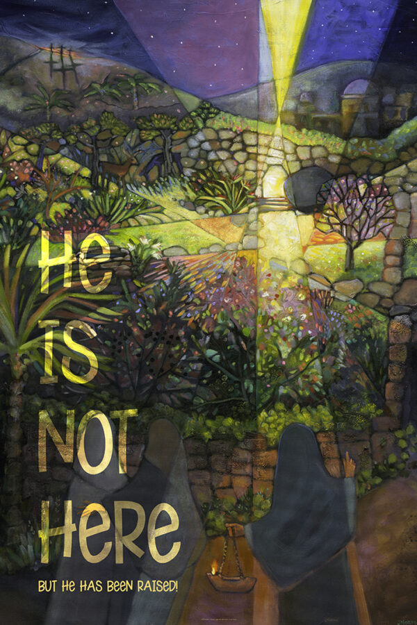 He is Not Here - ALLELUIA! Poster <br>by Catholic Artist Jen Norton