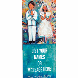 Welcome to My Table <br>First Communion <br>Customizable Banner <br>by Catholic Artist Jen Norton