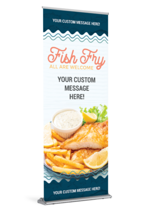 Waves <br>Customizable <br>Fish Fry Banner