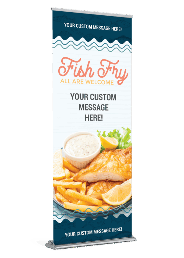 Waves <br>Customizable <br>Fish Fry Banner