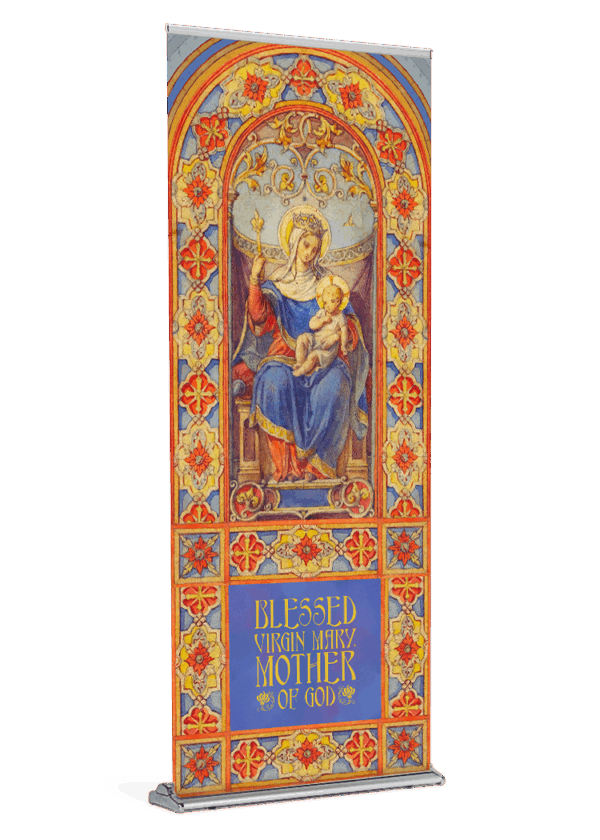 Vintage Floral <br>Mother of God <br>Banner