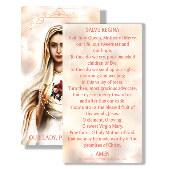Beautiful and Pure - Our Lady of Fatima - Prayer Card - The Living Heart Co - Image 2
