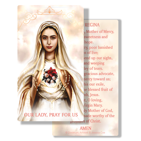 Beautiful and Pure - Our Lady of Fatima - Prayer Card - The Living Heart Co