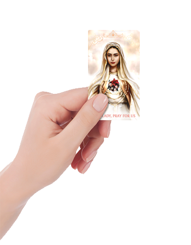 Beautiful and Pure - Our Lady of Fatima - Prayer Card - The Living Heart Co - Image 3