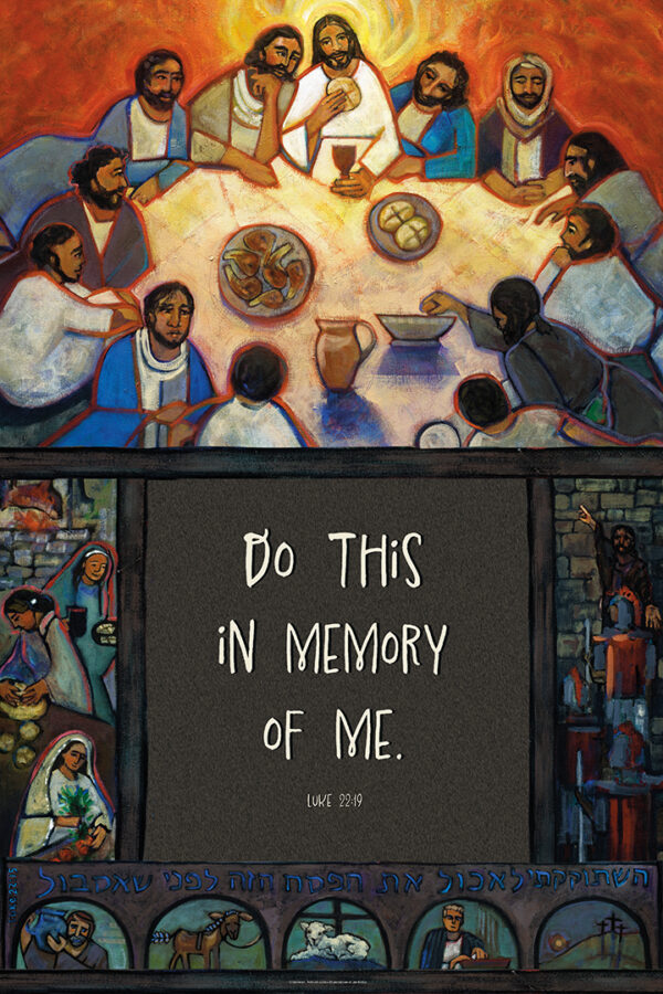 In Memory of Me Last Supper Poster <br>by Catholic Artist Jen Norton