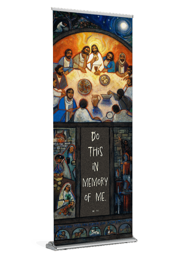 In Memory of Me Last Supper Banner <br>by Catholic Artist Jen Norton