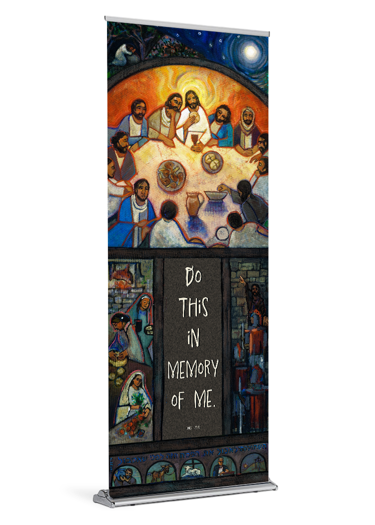 In Memory of Me Last Supper Banner <br>by Catholic Artist Jen Norton