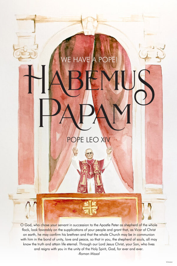 Pope Leo XIV Watercolor Poster
