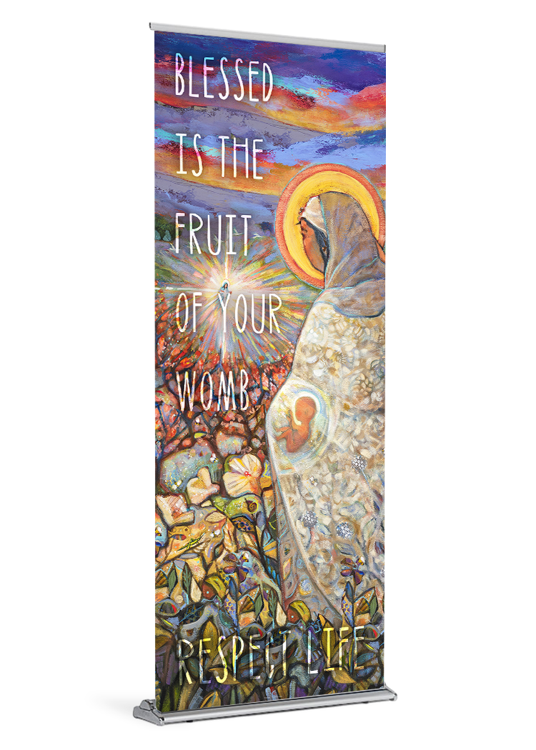 Visitation <br>Respect Life Banner <br>by Catholic Artist Jen Norton
