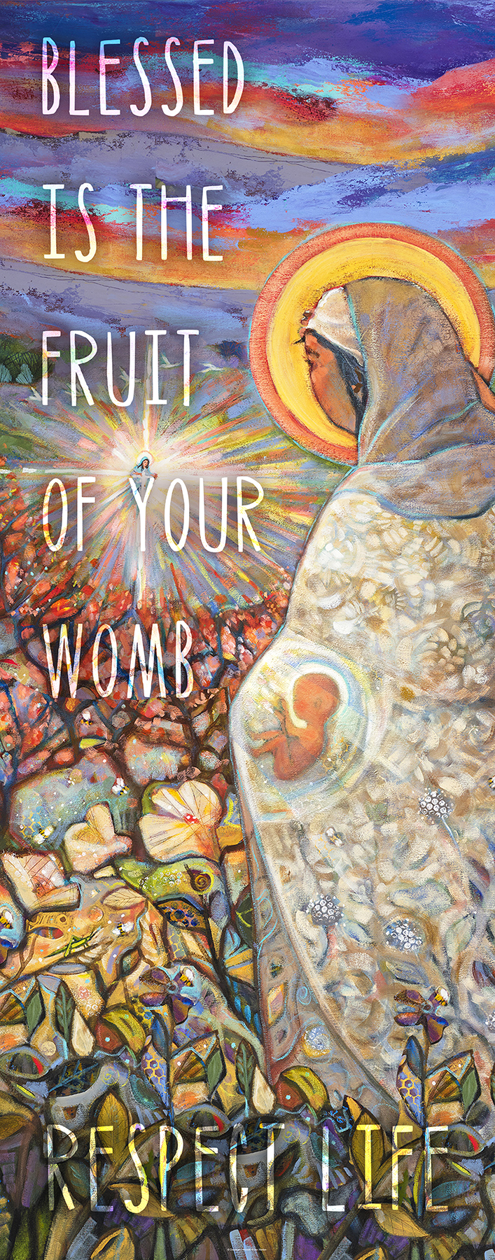 Visitation <br>Respect Life Banner <br>by Catholic Artist Jen Norton - Image 2