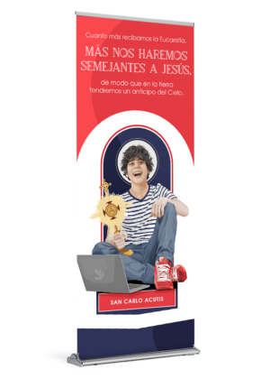 Saint Carlo Acutis <br>by Catholic Artist Matt Watters <br> Spanish Banner