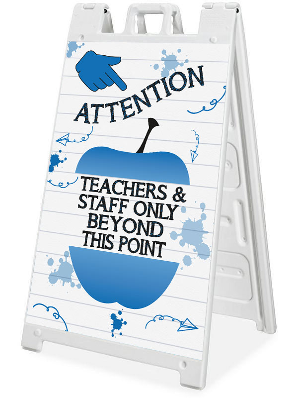 Back 2 School - Blue Apple Check Point A-Frame