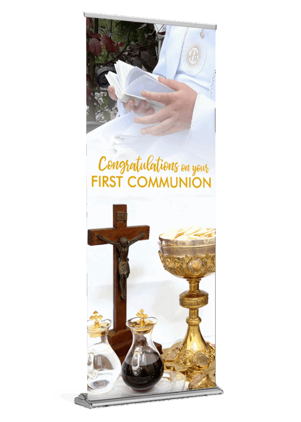 Congratulations <br>First Communion <br>Banner