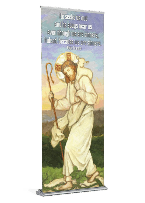 He Seeks Us Out <br>Good Shepherd Banner