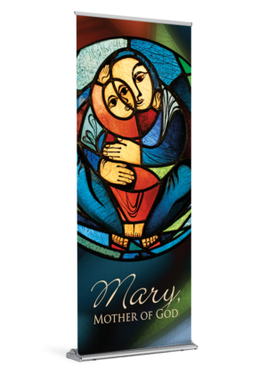 Stained Glass <br> Mary, Mother of God <br>Banner