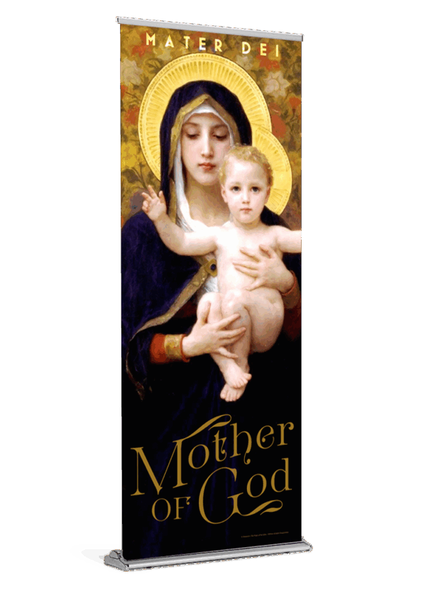 Virgin of the Lilies <br> Mary, Mother of God <br>Banner