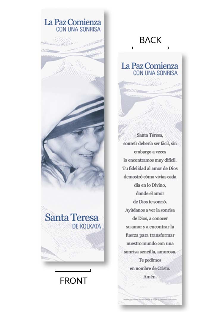 Peace Begins with a Smile <br>Saint Teresa of Kolkata <br>Bookmark - Image 2