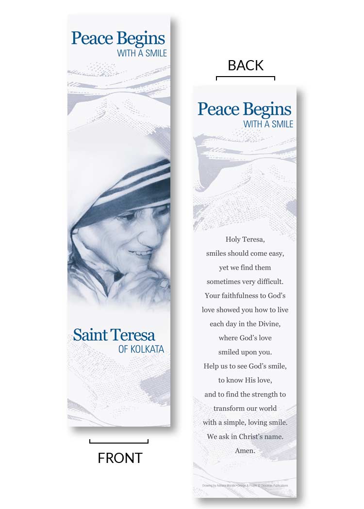 Peace Begins with a Smile <br>Saint Teresa of Kolkata <br>Bookmark