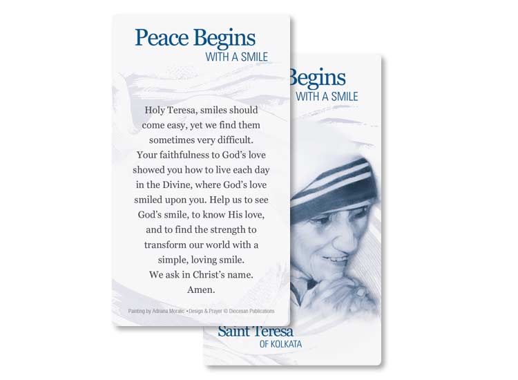 Peace Begins with a Smile <br>Saint Teresa of Kolkata <br>Prayer Card - Image 2