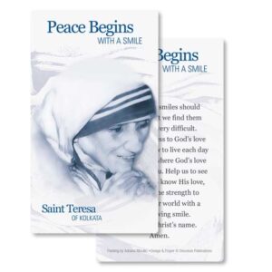 Peace Begins with a Smile <br>Saint Teresa of Kolkata <br>Prayer Card