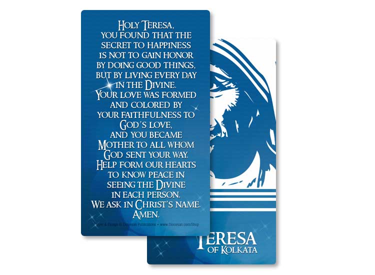 Kind and Merciful <br>Saint Teresa of Kolkata <br>Prayer Card - Image 2