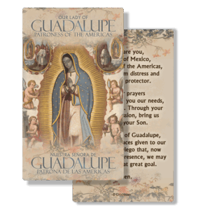 Our Lady of Guadalupe Floral Prayer Card