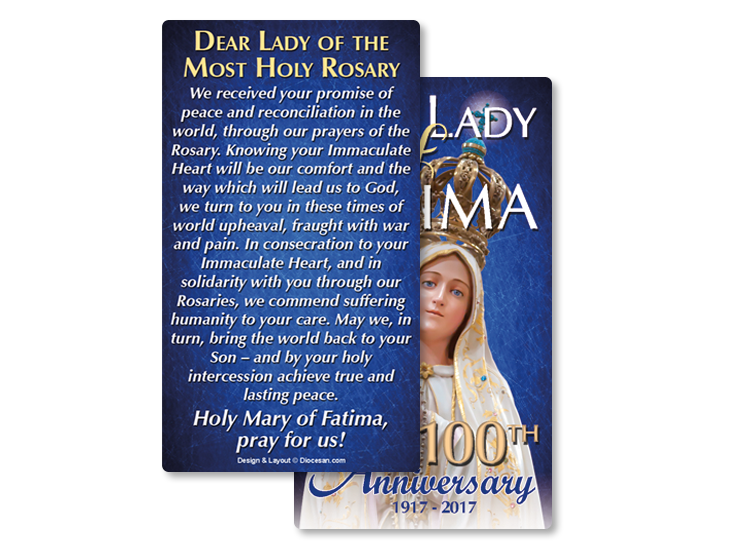 Our Lady of Fatima 100th Anniversary Prayer Card - Image 2