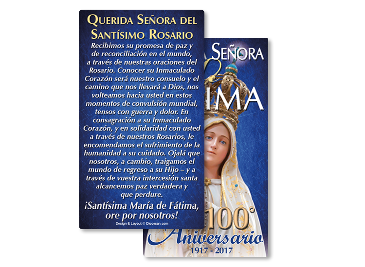 Our Lady of Fatima 100th Anniversary Prayer Card - Image 4