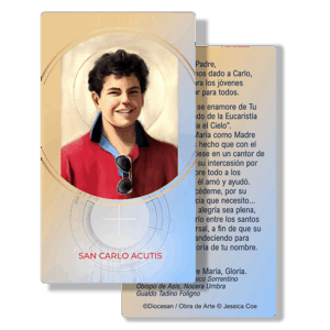 St. Carlo Acutis Canonization - Spanish Prayer Card - The Living Heart Co
