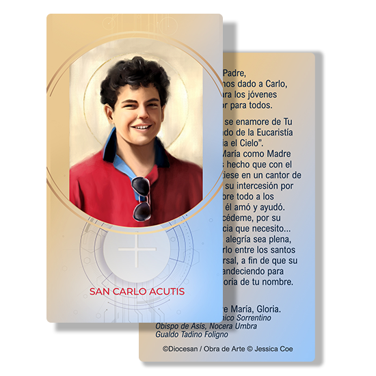 St. Carlo Acutis Canonization - Spanish Prayer Card - The Living Heart Co
