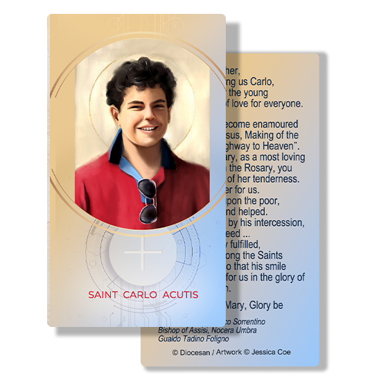 St. Carlo Acutis Canonization- Prayer Card - The Living Heart Co