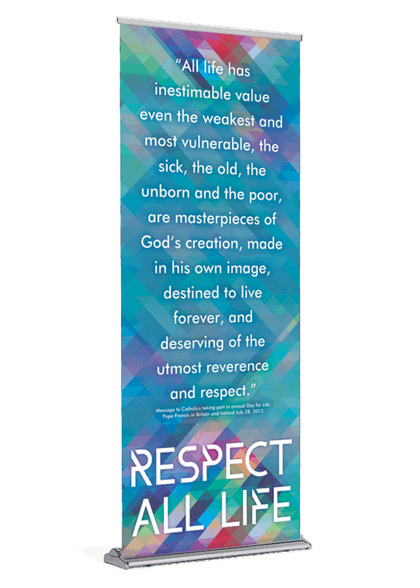 Colorful Respect Life Message Banner