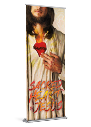 Flames of Ardent Love <br>Sacred Heart of Jesus <br>Banner
