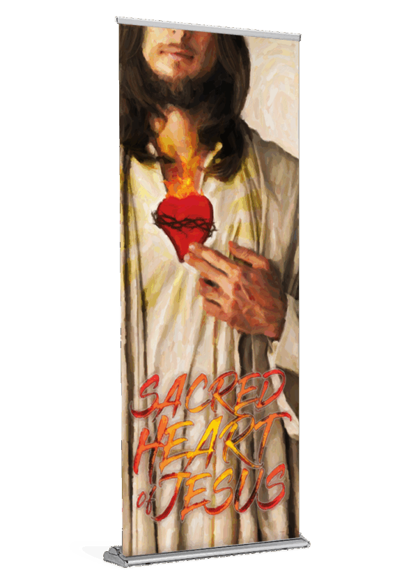 Flames of Ardent Love <br>Sacred Heart of Jesus <br>Banner
