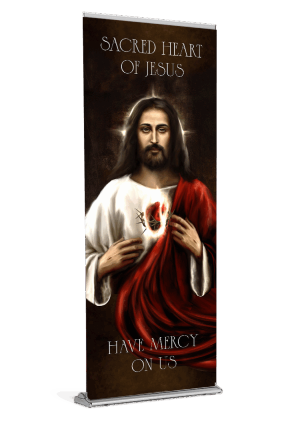 Sacred Heart of Jesus<br>by Catholic Artist The Living Heart Co <br>Banner
