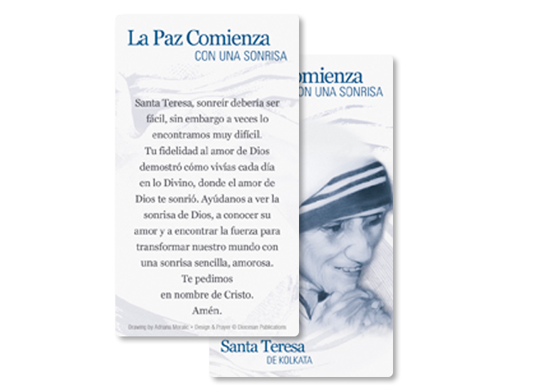 Peace Begins with a Smile <br>Saint Teresa of Kolkata <br>Prayer Card - Image 4