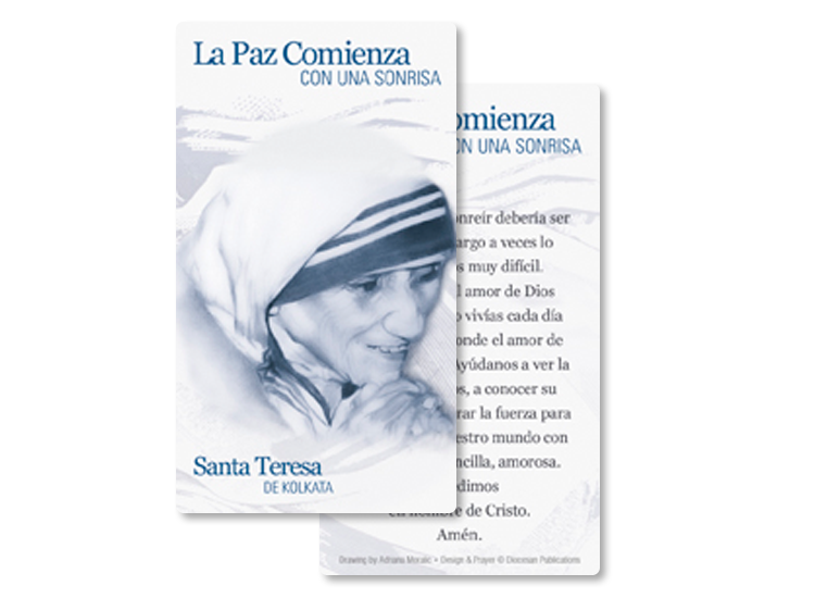 Peace Begins with a Smile <br>Saint Teresa of Kolkata <br>Prayer Card - Image 3