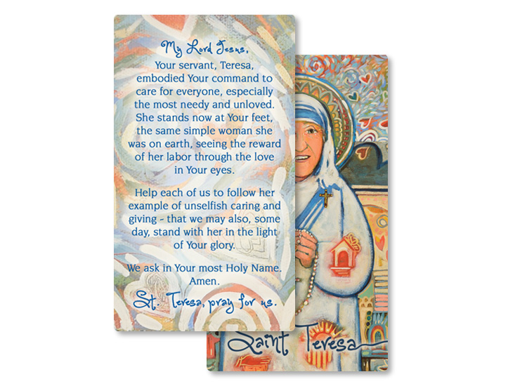 St Teresa of Kolkata <br>Prayer Card by Featured Artist <br>Jen Norton - Image 2