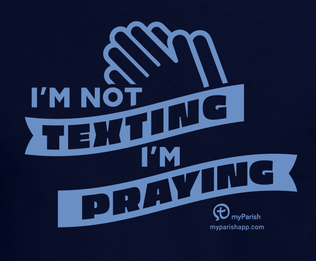 I'm Not Texting, I'm Praying v2 Navy - T-Shirt - Image 2